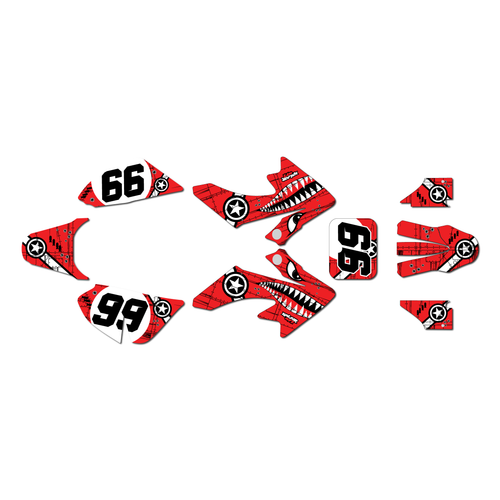 honda crf50 graphics kit 2004-2012 predator series red
