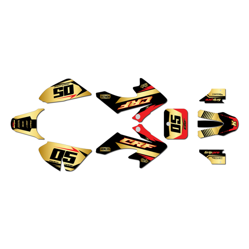honda crf50 graphics kit 2004-2012 quantum series gold