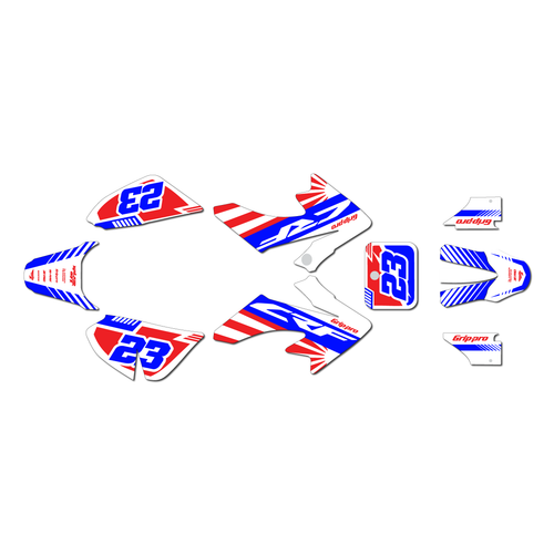 honda crf50 graphics kit 2013-2026 fh series red-blue