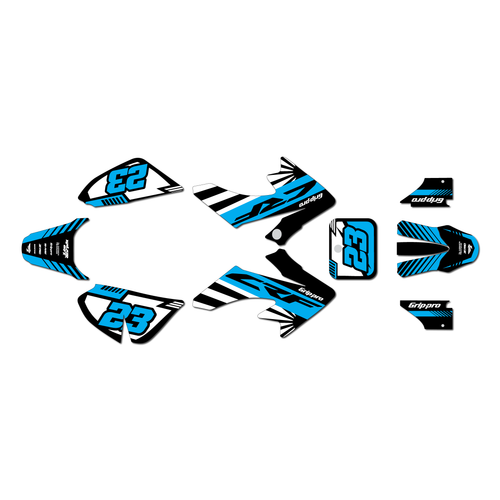 honda crf50 graphics kit 2013-2026 fh series cyan-black