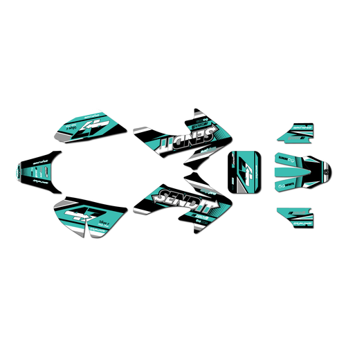 honda crf50 graphics kit 2013-2026 fresh series teal