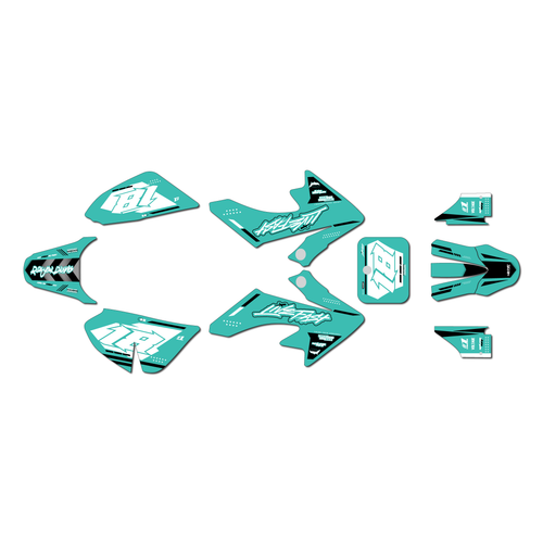 honda crf50 graphics kit 2004-2012 rebel series teal-shift