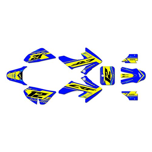 honda crf50 graphics kit 2013-2026 lethal series yellow