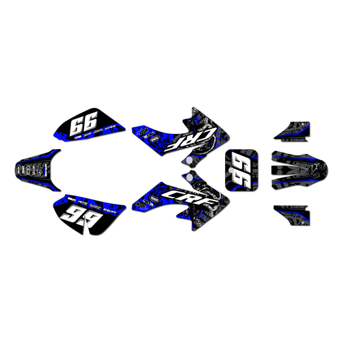 honda crf50 graphics kit 2004-2012 revolt series blue
