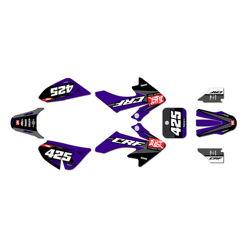 honda crf50 graphics kit 2004-2012 screech series purple