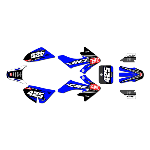 honda crf50 graphics kit 2004-2012 screech series blue