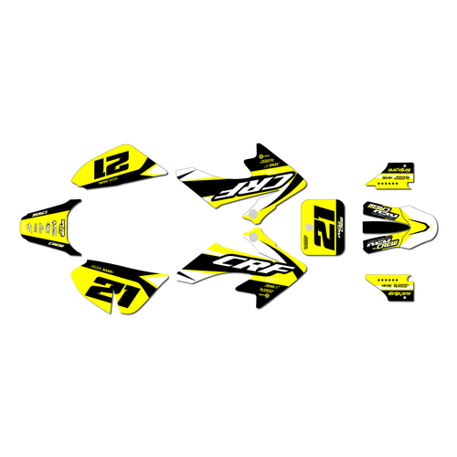 honda crf50 graphics kit 2013-2026 og series yellow