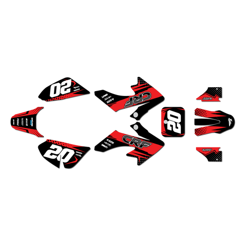 honda crf50 graphics kit 2004-2012 spear series red