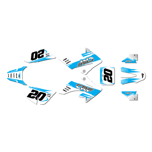 honda crf50 graphics kit 2004-2012 spear series cyan
