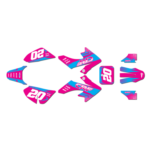 honda crf50 graphics kit 2004-2012 spear series pink