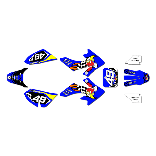 honda crf50 graphics kit 2013-2026 pecker series blue