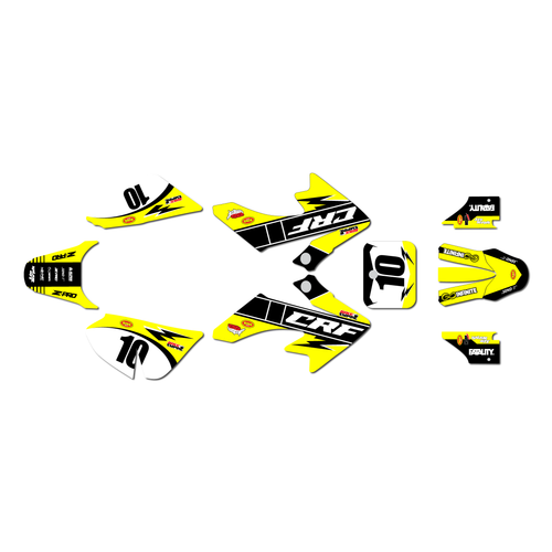 honda crf50 graphics kit 2004-2012 speed series yellow