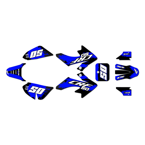 honda crf50 graphics kit 2004-2012 splash series blue