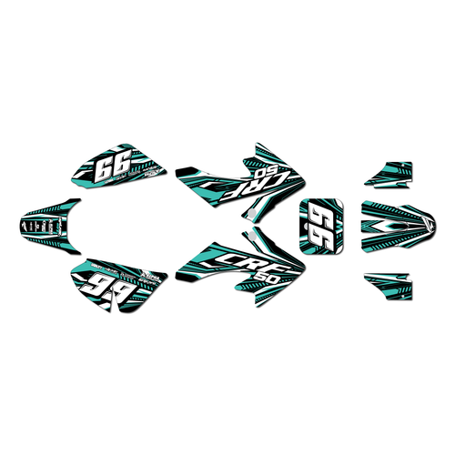 honda crf50 graphics kit 2013-2026 prime series teal