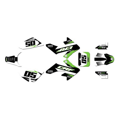 honda crf50 graphics kit 2013-2026 quantum series green