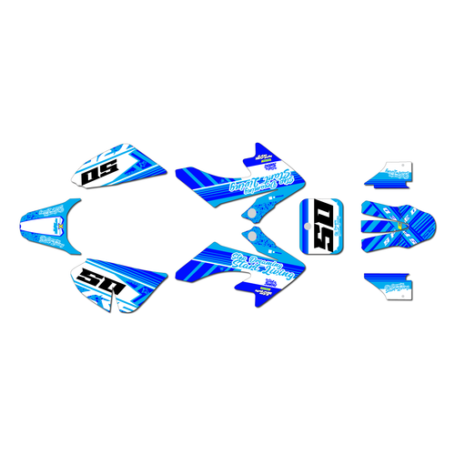 honda crf50 graphics kit 2004-2012 split series blue