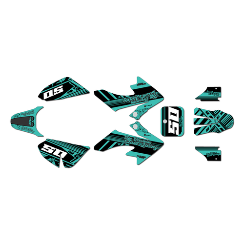 honda crf50 graphics kit 2004-2012 split series teal-shift