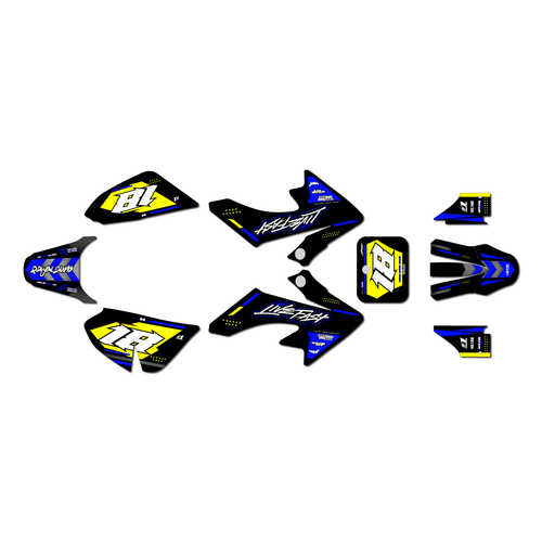 honda crf50 graphics kit 2013-2026 rebel series yellow