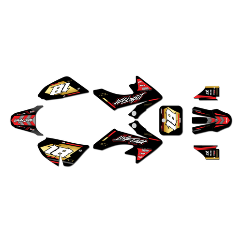 honda crf50 graphics kit 2013-2026 rebel series gold