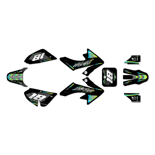 honda crf50 graphics kit 2013-2026 rebel series lime