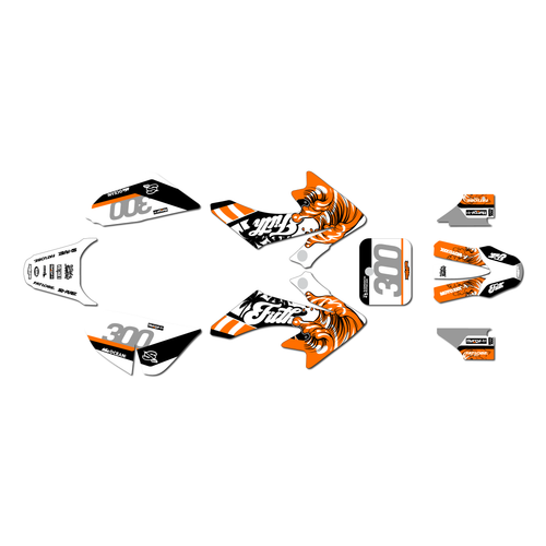 honda crf50 graphics kit 2004-2012 surfsup series orange
