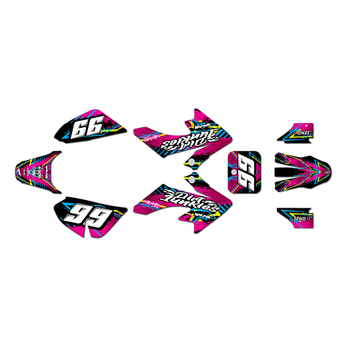 honda crf50 graphics kit 2013-2026 retro series magenta