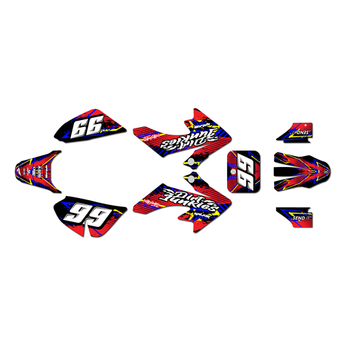 honda crf50 graphics kit 2013-2026 retro series red