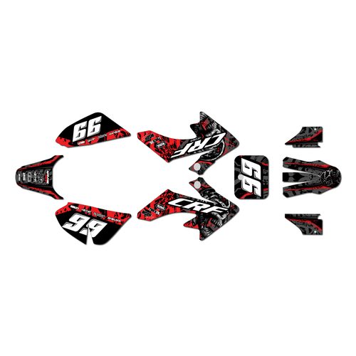 honda crf50 graphics kit 2013-2026 revolt series red