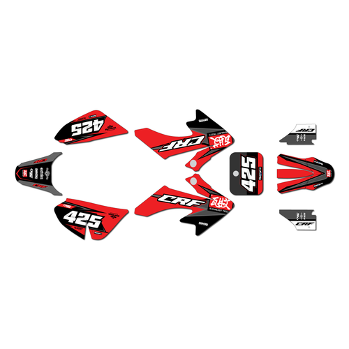 honda crf50 graphics kit 2013-2026 screech series red