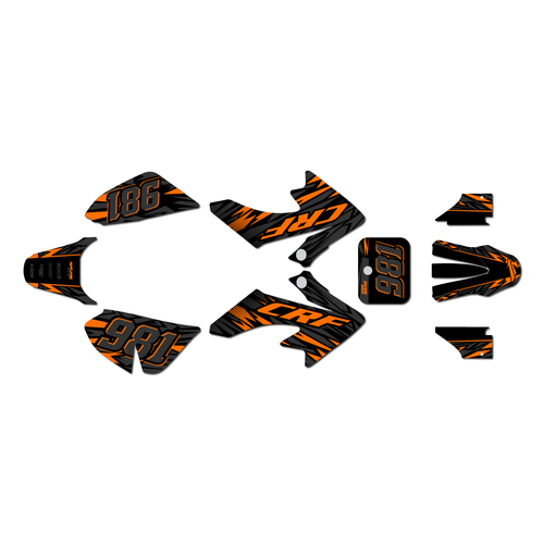 honda crf50 graphics kit 2004-2012 twitch series orange