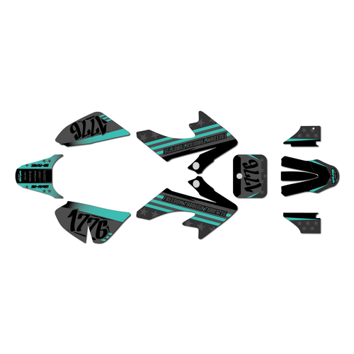honda crf50 graphics kit 2004-2012 usa series teal