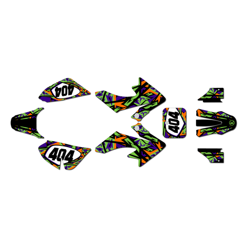 honda crf50 graphics kit 2013-2026 shatter series green