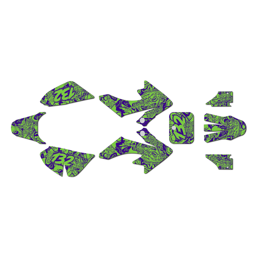 honda crf50 graphics kit 2004-2012 vandal series green