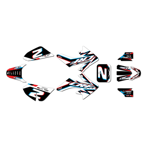 honda crf50 graphics kit 2004-2012 vizion series white