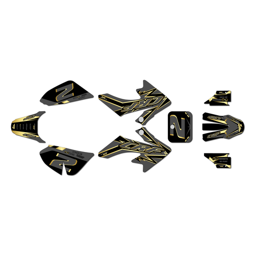 honda crf50 graphics kit 2004-2012 vizion series gold