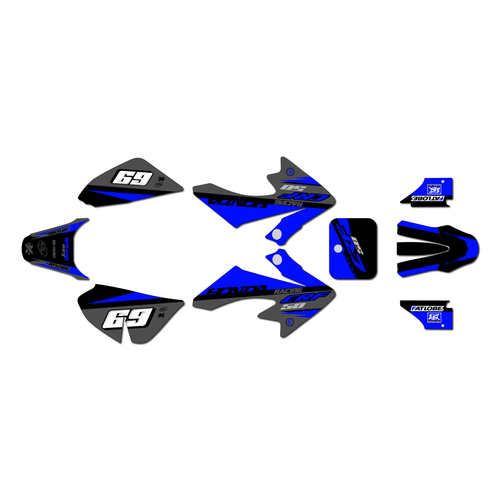 honda crf50 graphics kit 2004-2012 voltiac series blue