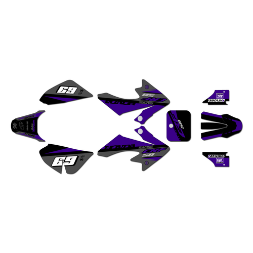 honda crf50 graphics kit 2004-2012 voltiac series purple