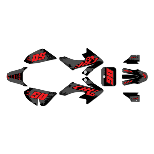 honda crf50 graphics kit 2013-2026 splash series red-shift