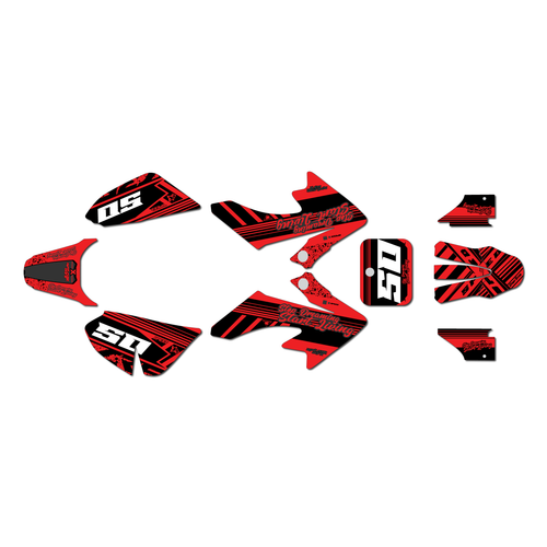 honda crf50 graphics kit 2013-2026 split series red-shift