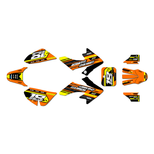 honda crf50 graphics kit 2004-2012 warrior series orange