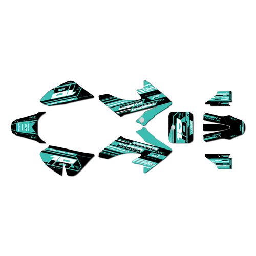 honda crf50 graphics kit 2004-2012 warrior series teal