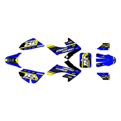 honda crf50 graphics kit 2004-2012 warrior series blue