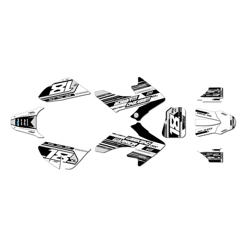 honda crf50 graphics kit 2004-2012 warrior series white