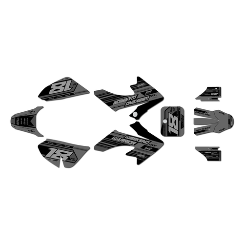 honda crf50 graphics kit 2004-2012 warrior series smoke