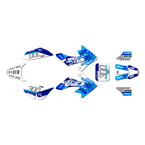 honda crf50 graphics kit 2013-2026 surfsup series blue