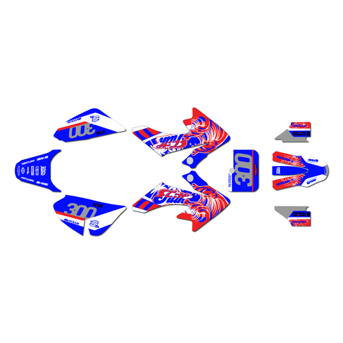 honda crf50 graphics kit 2013-2026 surfsup series red-blue
