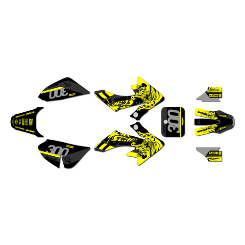 honda crf50 graphics kit 2013-2026 surfsup series yellow