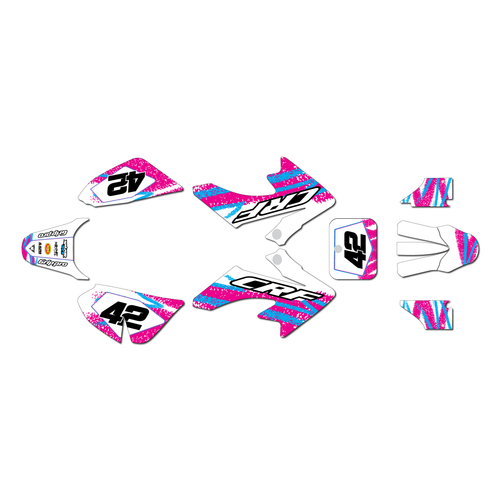 honda crf50 graphics kit 2004-2012 whiplash series magenta