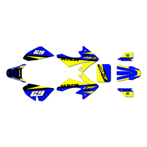 honda crf50 graphics kit 2013-2026 voltiac series yellow