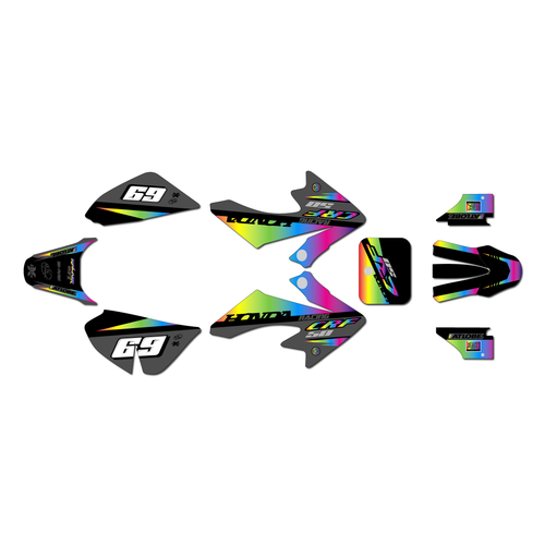 honda crf50 graphics kit 2013-2026 voltiac series rainbow